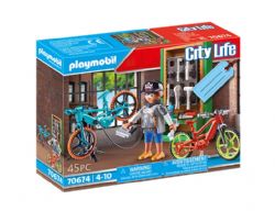 *** PLAYMOBIL CITY LIFE - SET CADEAU ATELIER DE RÉPARATION DE VÉLOS #70674
